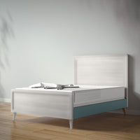New York Full Bed in Bianco Satinato / Rosemary finish