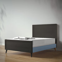 New York Full Bed in Peppercorn / Navy finish