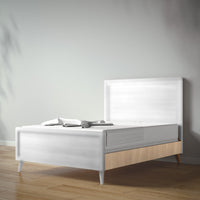 New York Full Bed in Solid White / Harvest finish