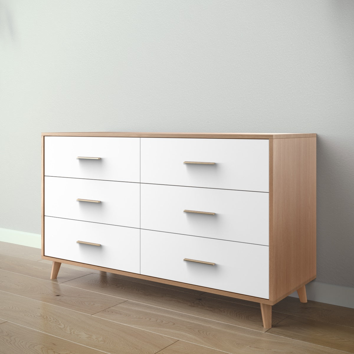 New York Double Dresser by Romina Furniture | Baby Safe | Solid Wood Navy / Solid White New York Double Dresser by Romina Furniture | Baby Safe | Solid Wood Navy / Solid White