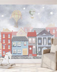 Blue Joyous Neighbourhood Wallpaper