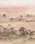 Foggy Landscape Peach Wallpaper