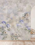 Indigo Carline Bouquet Field Wallpaper