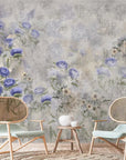 Indigo Carline Bouquet Field Wallpaper