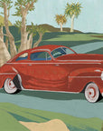 Retro cars (red) Wallpaper