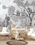 Sleepy Meadow Gray Wallpaper