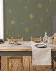 Stars Olive Classic Wallpaper