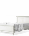 White Wood Full Bed with Solid Panel