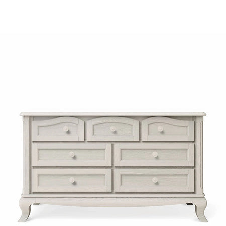 Greenguard Gold Certified - Double Dresser Washed White 100% Solid Wood