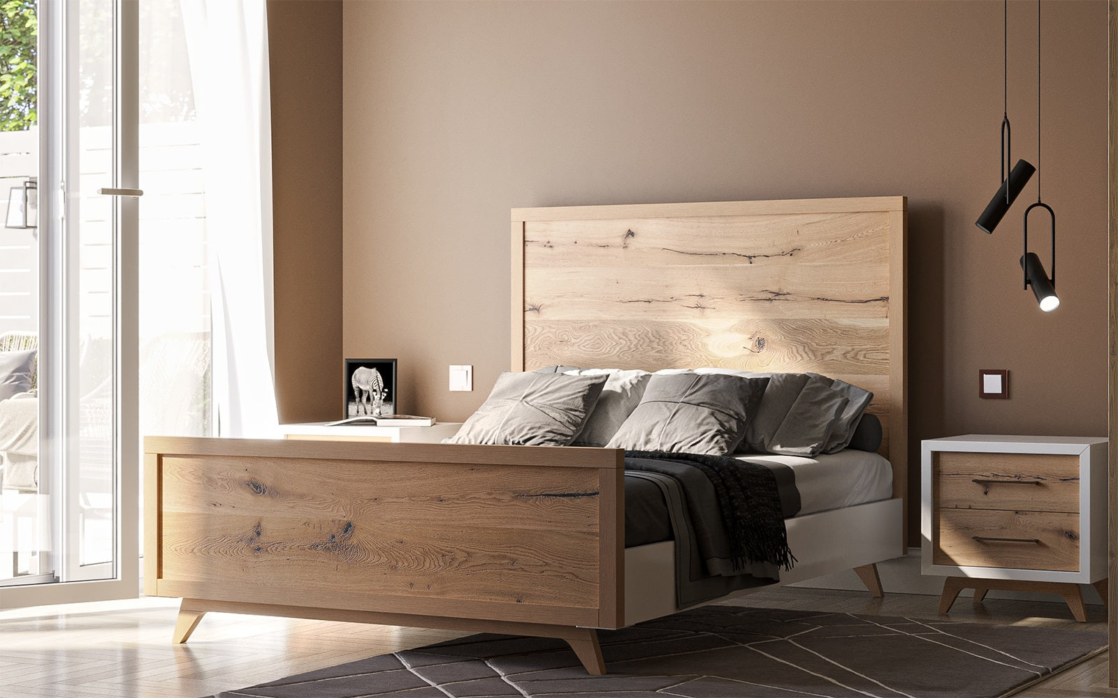 Uptown Collection showing Bed with White accent