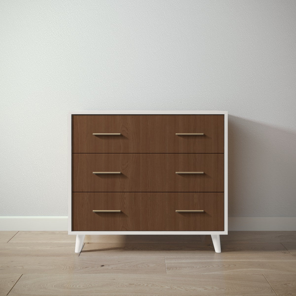 New York Single Dresser in Bianco Satinato / Nocello finish
