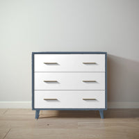 New York Single Dresser in Navy / Solid White finish