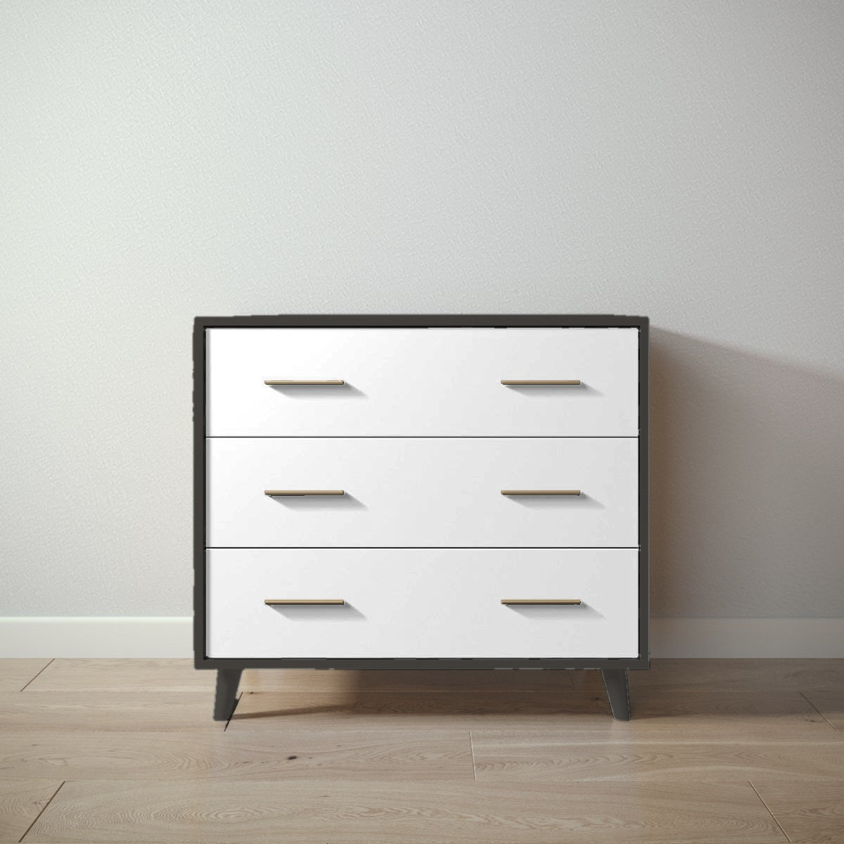 New York Single Dresser in Peppercorn / Solid White finish
