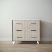 New York Single Dresser in Solid White / Ash finish