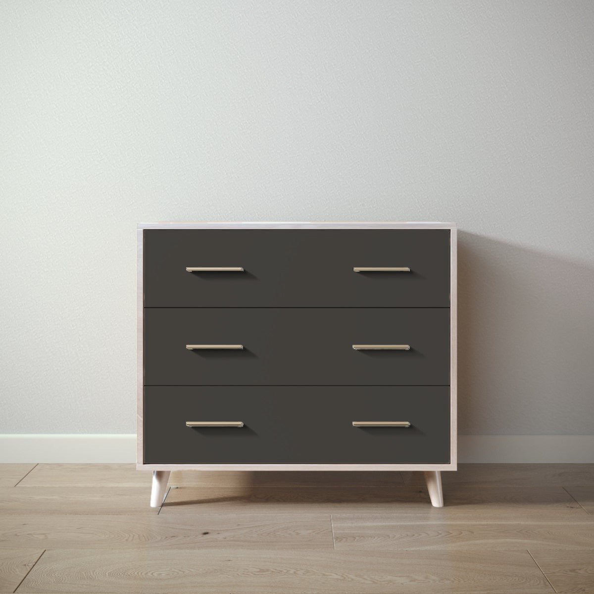 New York Single Dresser in Washed White / Peppercorn finish