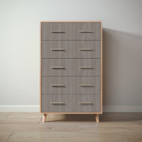 New York Tall Chest in Albero Puro / Aqua Grey finish