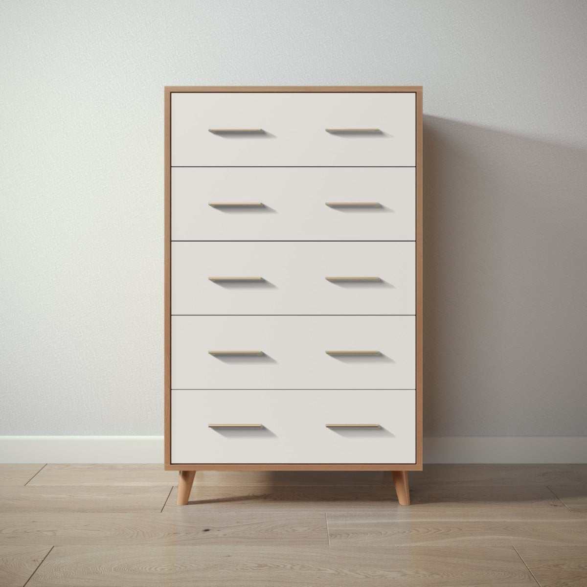 New York Tall Chest in Bruno Antico / Bianco Satinato finish