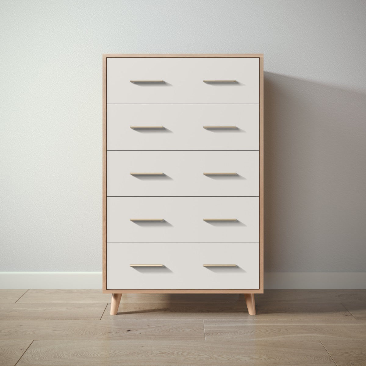 New York Tall Chest in Albero Puro / Bianco Satinato finish