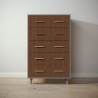 New York Tall Chest in Aqua Grey / Nocello finish