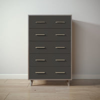 New York Tall Chest in Aqua Grey / Peppercorn finish