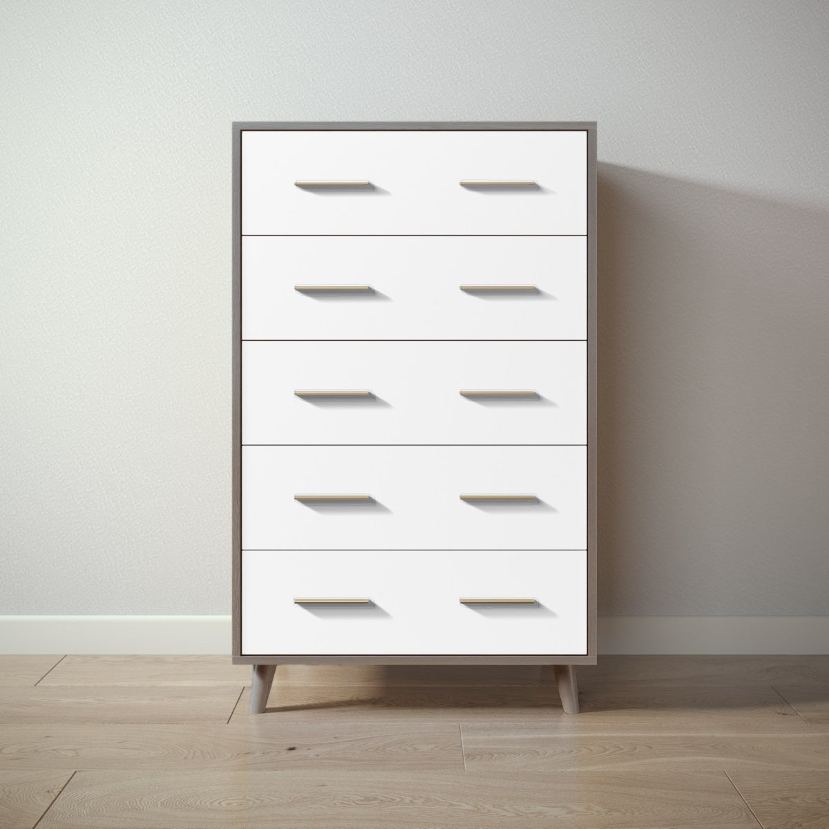 New York Tall Chest in Aqua Grey / Solid White finish