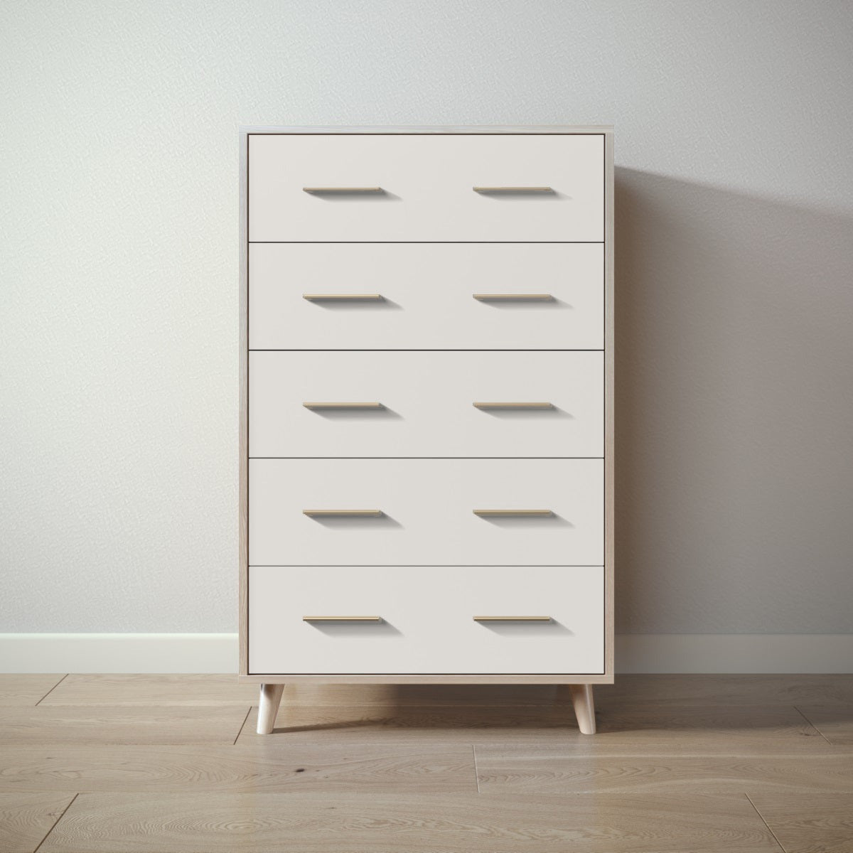 New York Tall Chest in Ash / Bianco Satinato finish