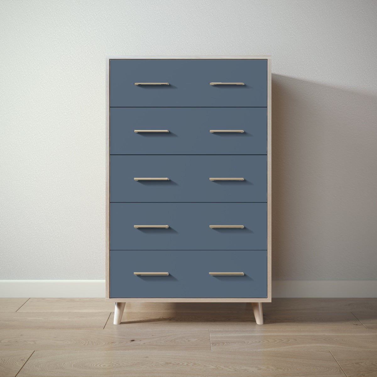 New York Tall Chest in Ash / Navy finish