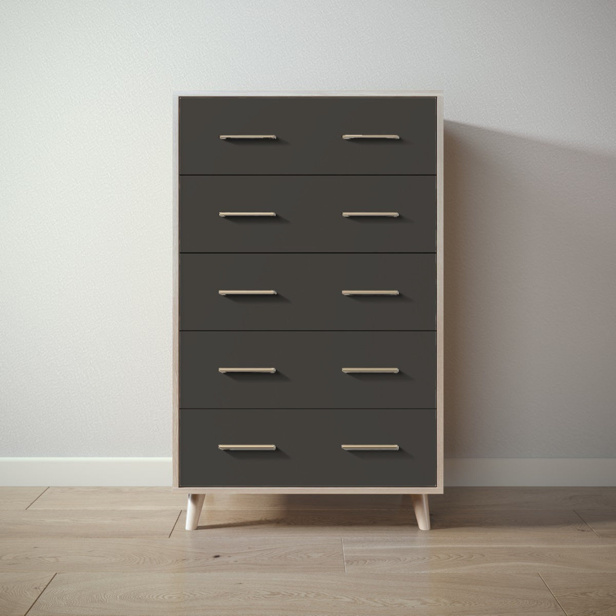 New York Tall Chest in Ash / Peppercorn finish