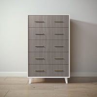 New York Tall Chest in Bianco Satinato / Aqua Grey finish