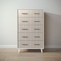 New York Tall Chest in Bianco Satinato / Ash finish