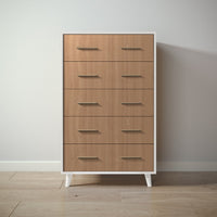 New York Tall Chest in Bianco Satinato / Bruno Antico finish