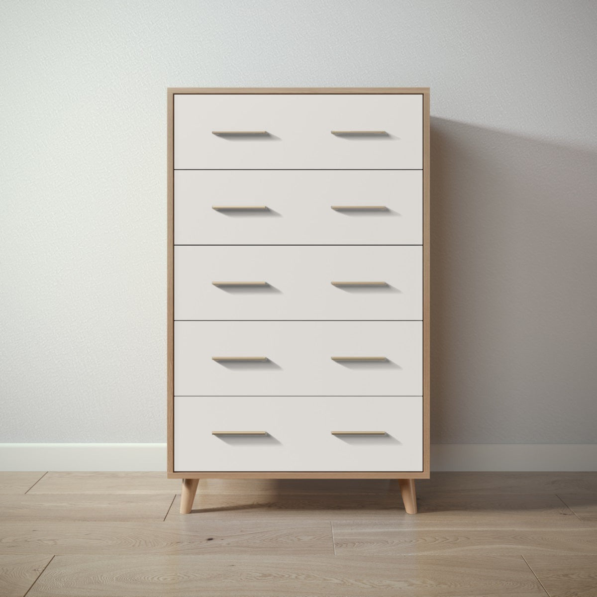 New York Tall Chest in Harvest / Bianco Satinato finish