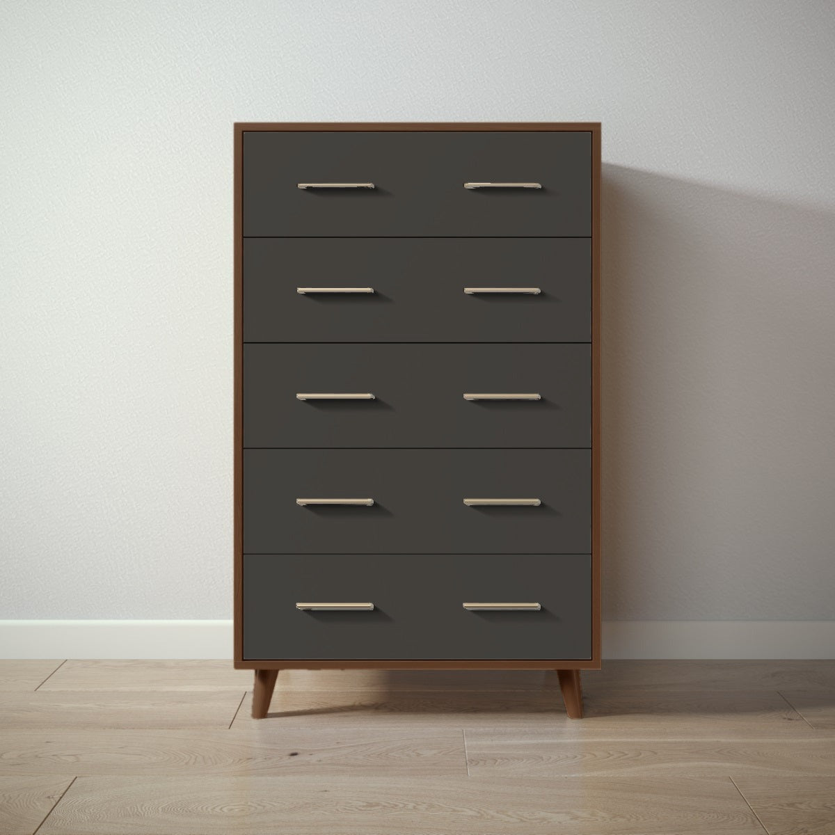 New York Tall Chest in Nocello / Peppercorn finish