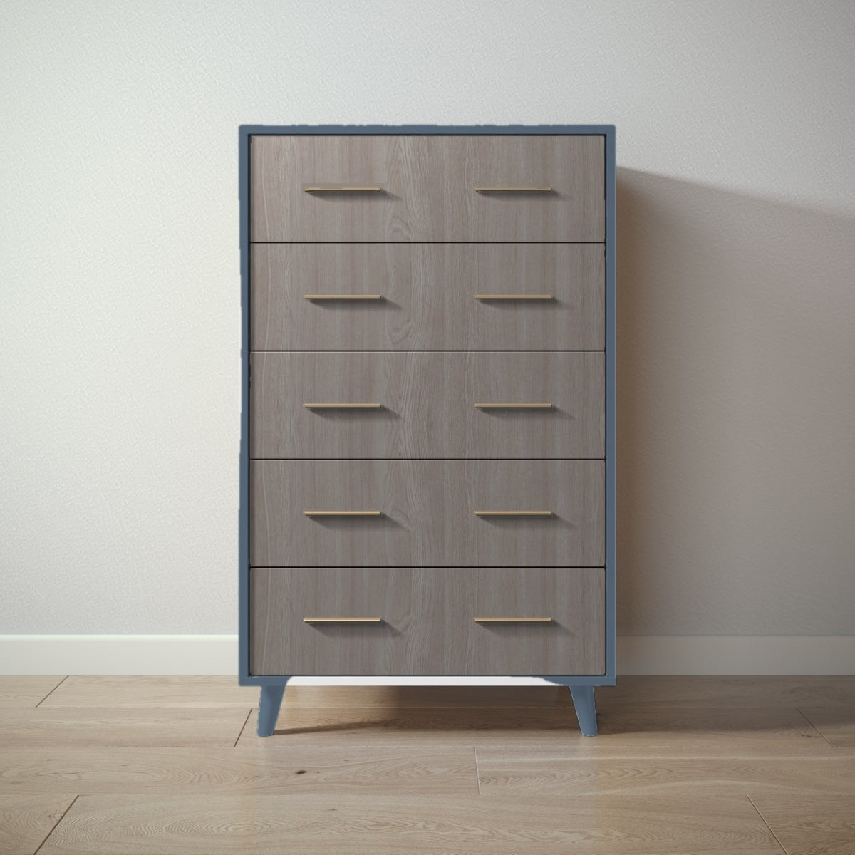 New York Tall Chest in Navy / Aqua Grey finish