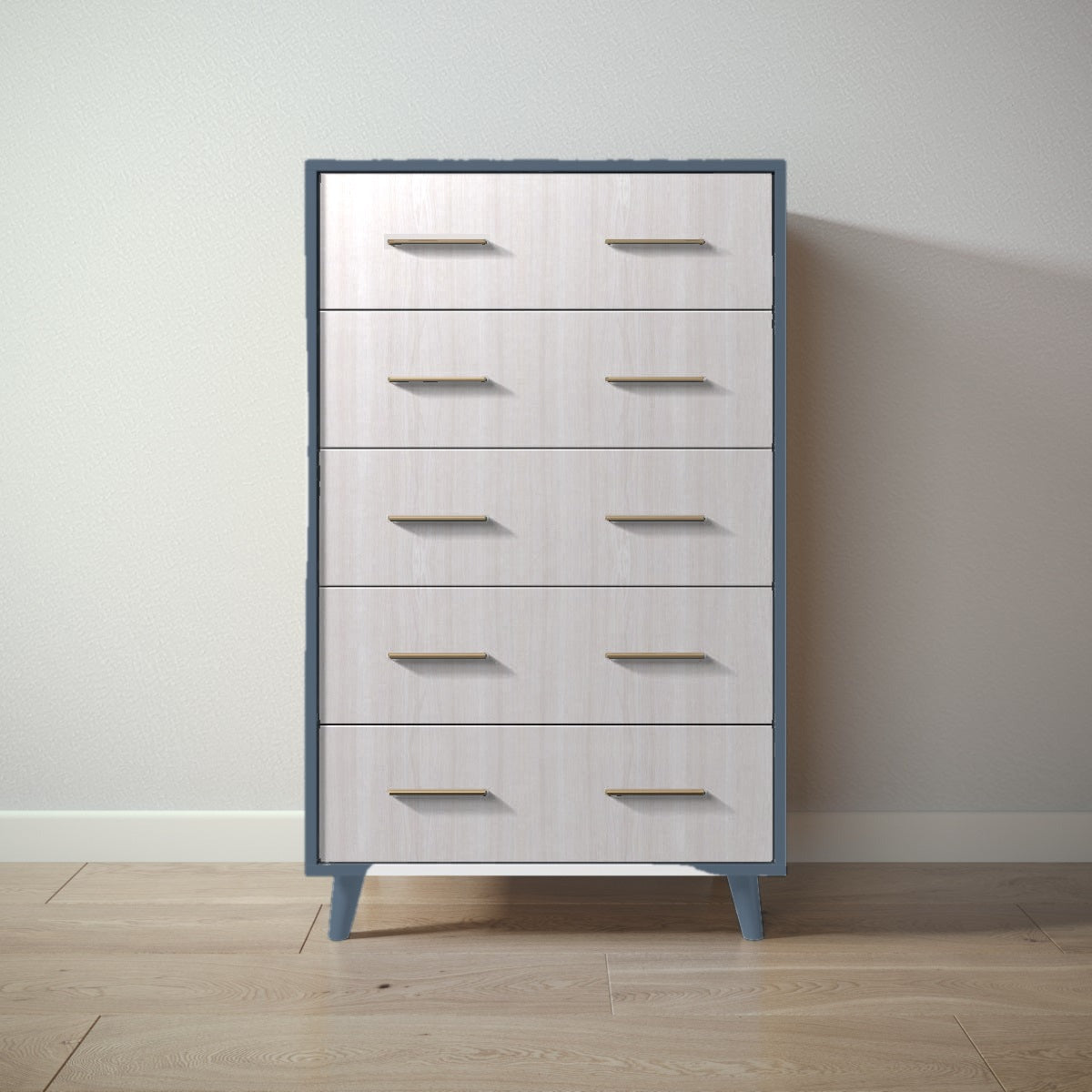 New York Tall Chest in Navy / Washed White finish