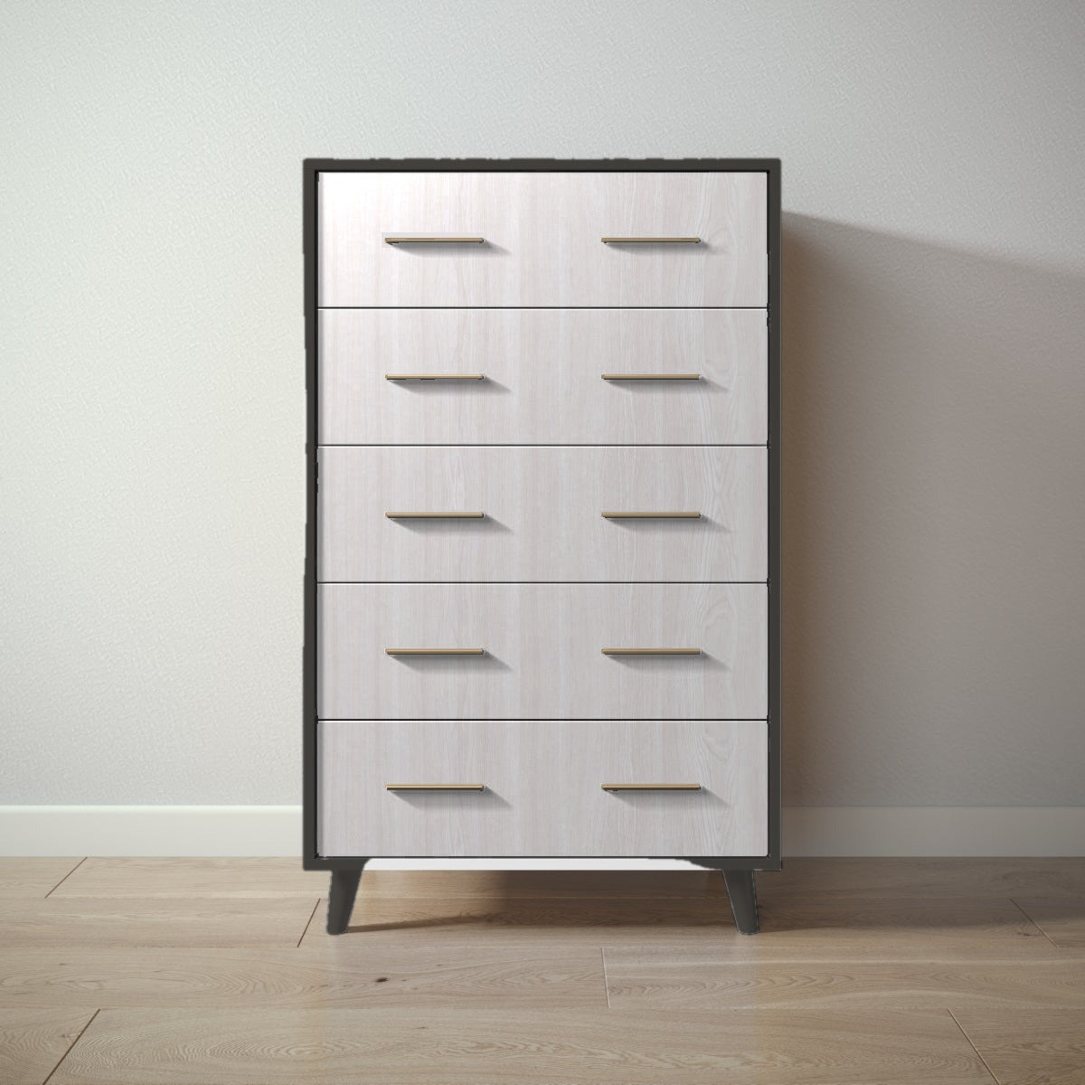 New York Tall Chest in Peppercorn / Washed White finish