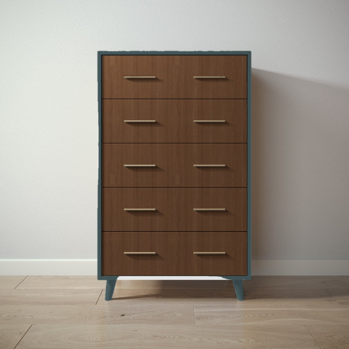 New York Tall Chest in Rosemary / Nocello finish