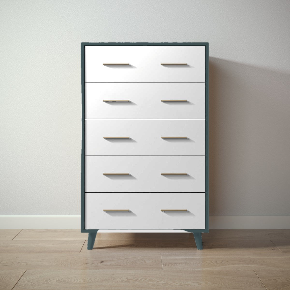 New York Tall Chest in Rosemary / Solid White finish