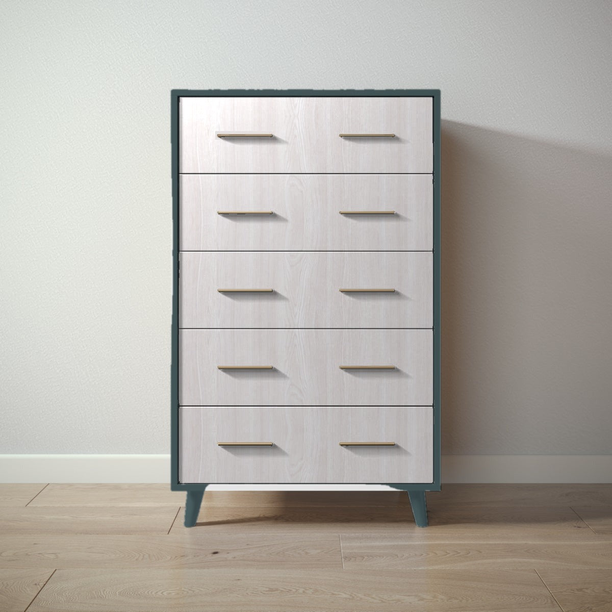 New York Tall Chest in Rosemary / Washed White finish