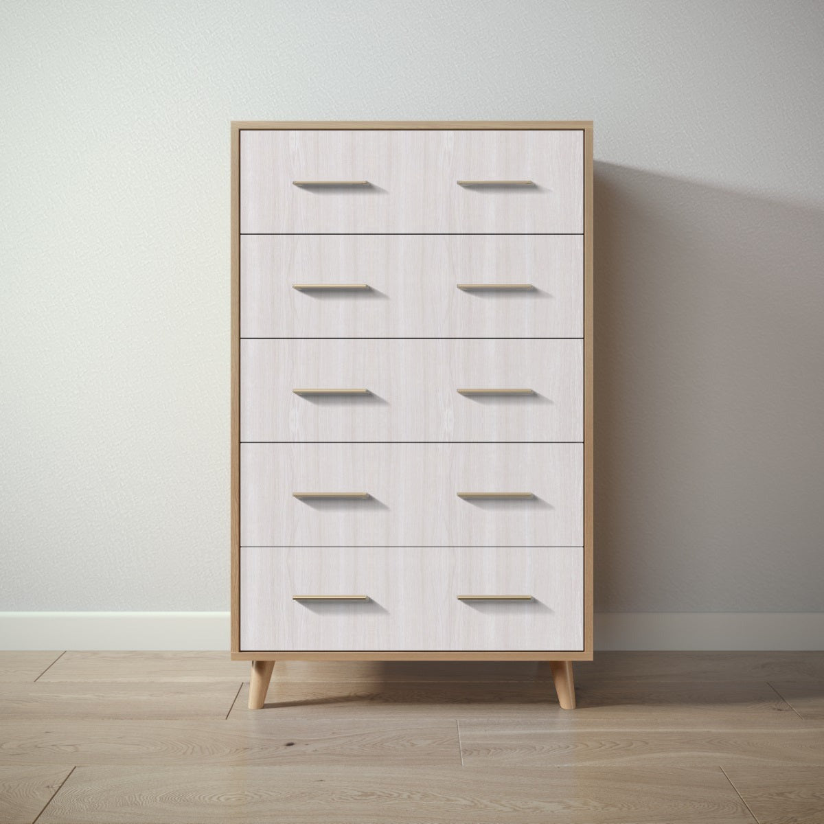 New York Tall Chest in Sandstone / Washed White finish