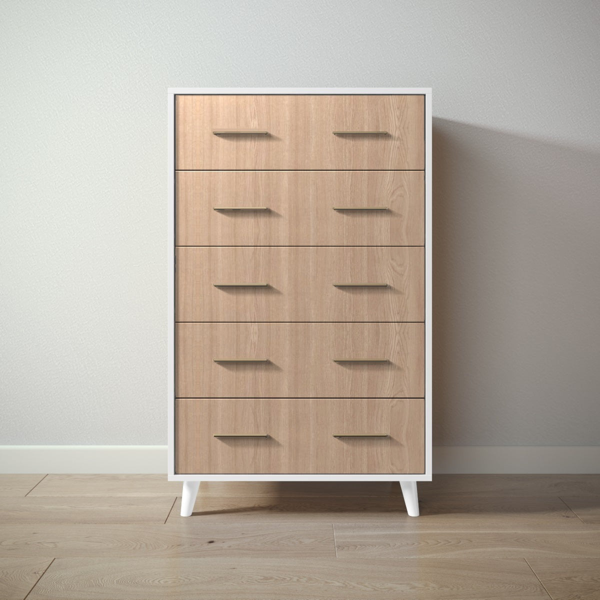 New York Tall Chest in Solid White / Albero Puro finish