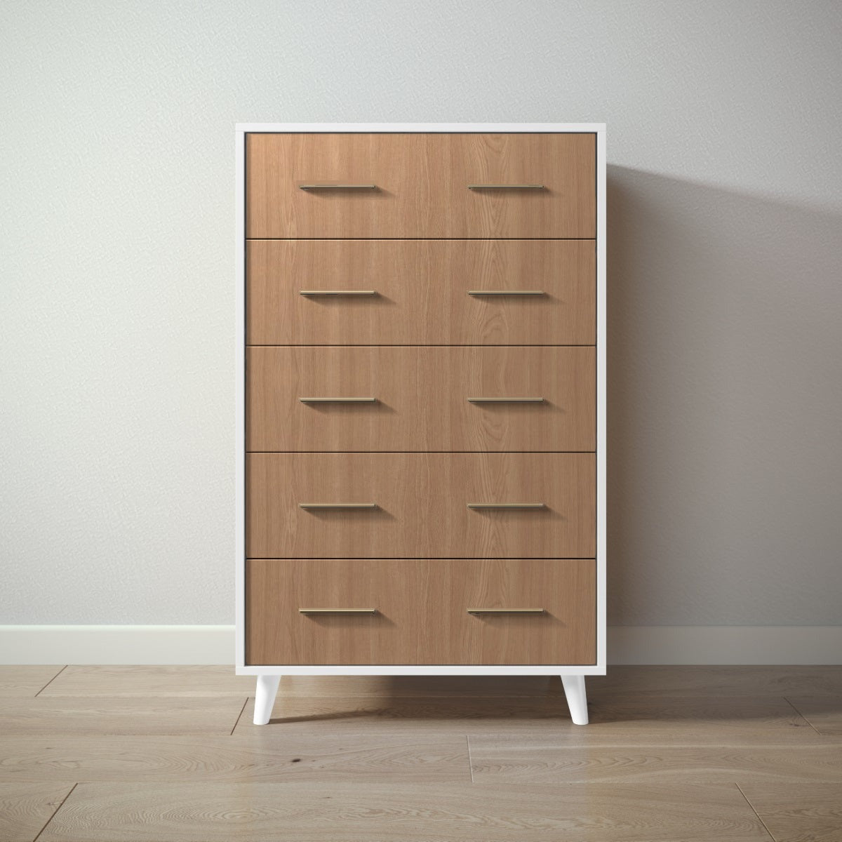 New York Tall Chest in Solid White / Bruno Antico finish