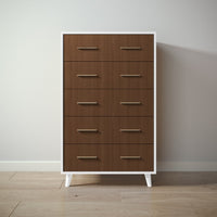New York Tall Chest in Solid White / Nocello finish