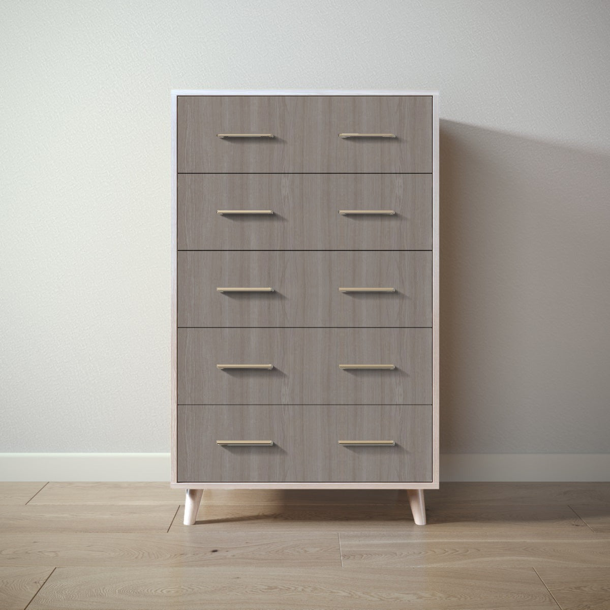 New York Tall Chest in Washed White / Aqua Grey finish