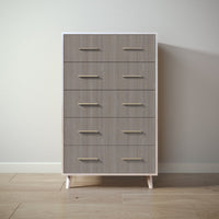 New York Tall Chest in Washed White / Aqua Grey finish
