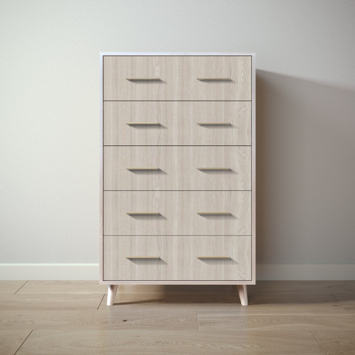 New York Tall Chest in Washed White / Ash finish
