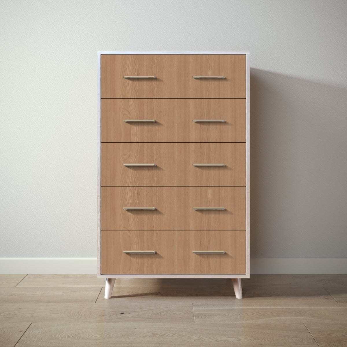 New York Tall Chest in Washed White / Bruno Antico finish