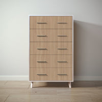 New York Tall Chest in Washed White / Harvest finish