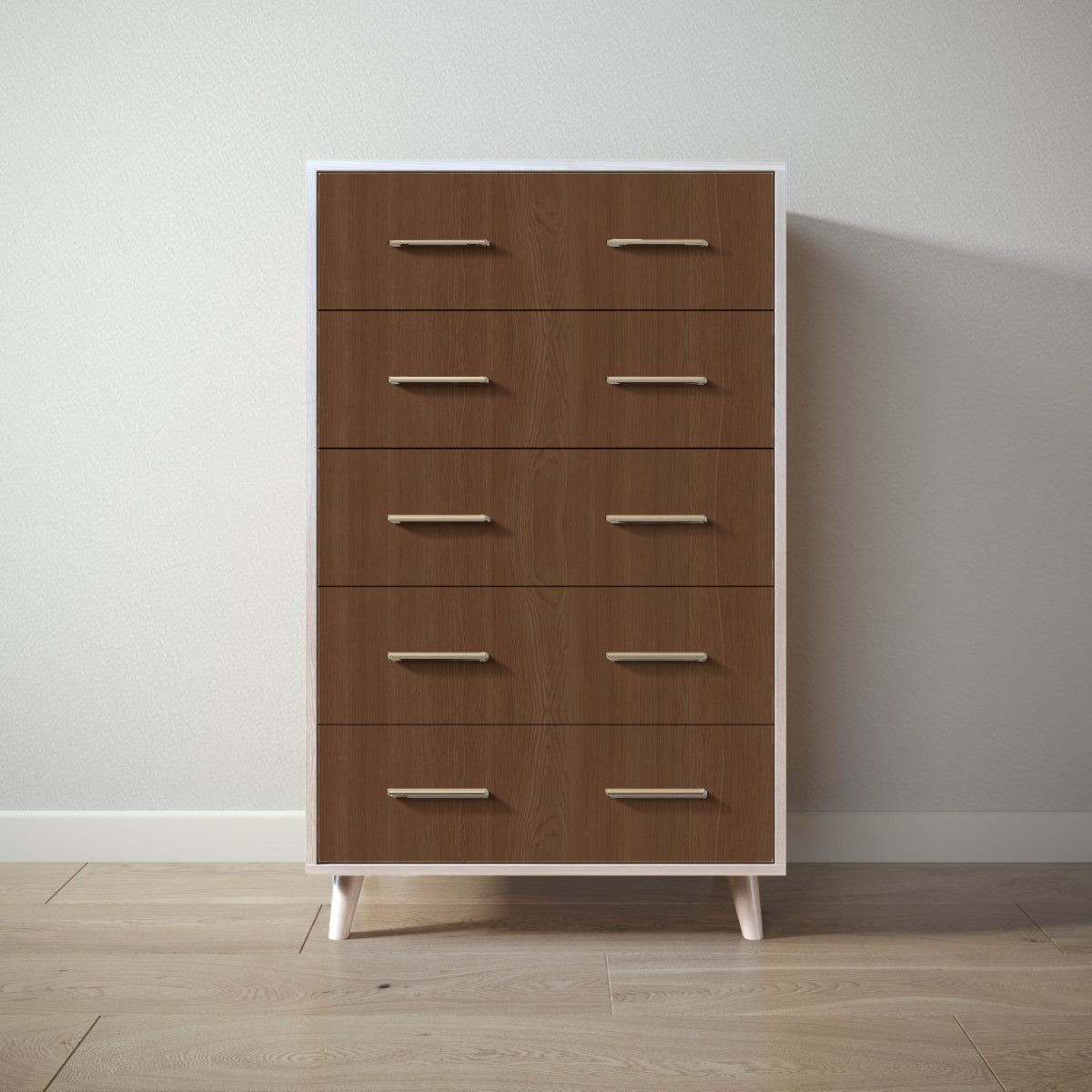 New York Tall Chest in Washed White / Nocello finish
