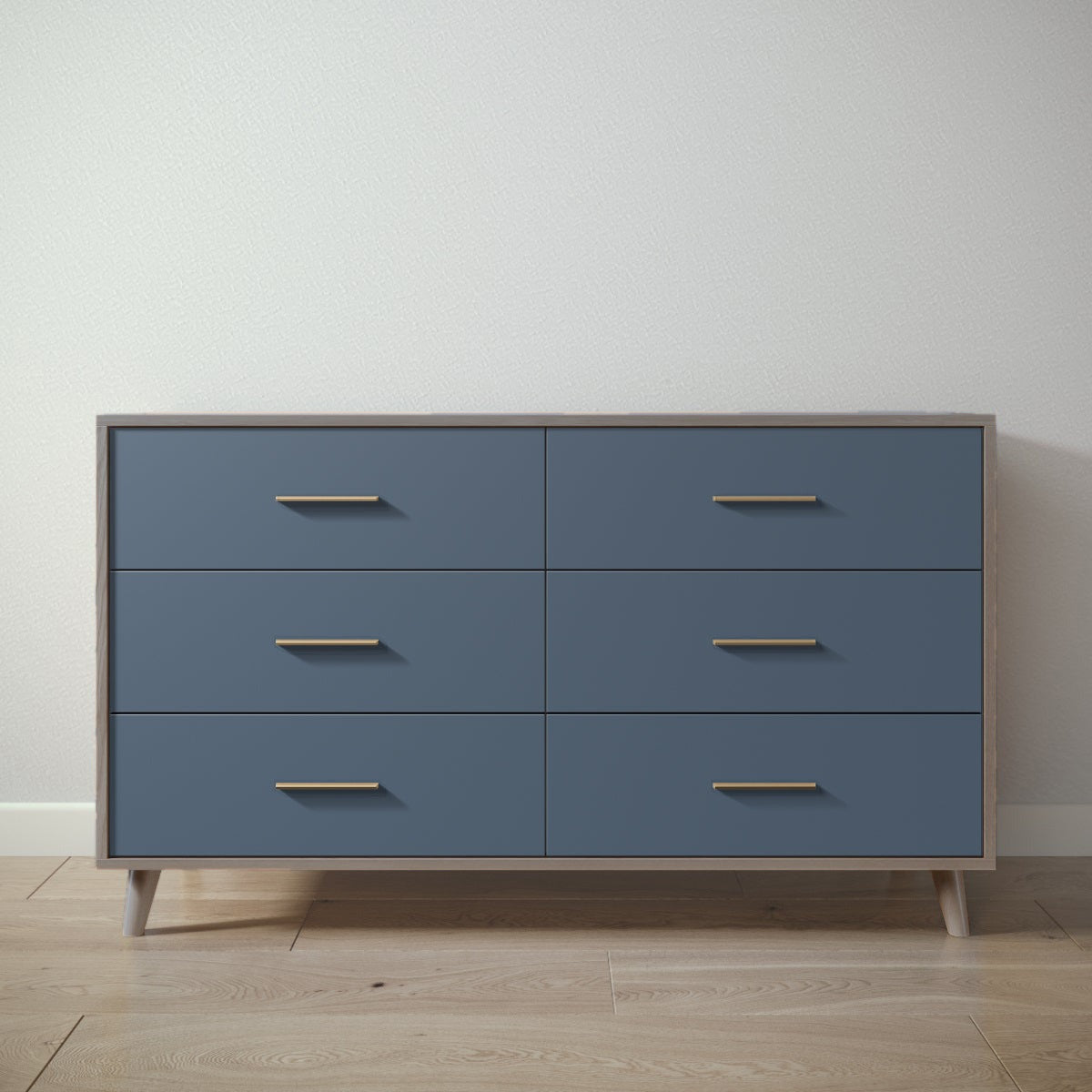 New York Double Dresser in Aqua Grey / Navy finish